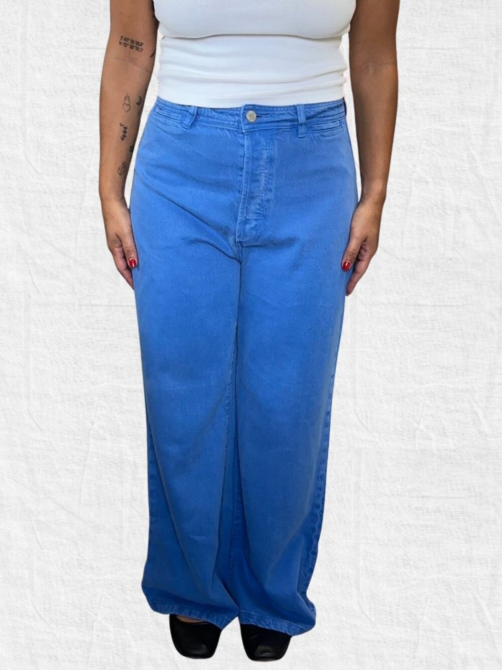 Rolla's Blue Wide Leg High Rise Jeans Size 30